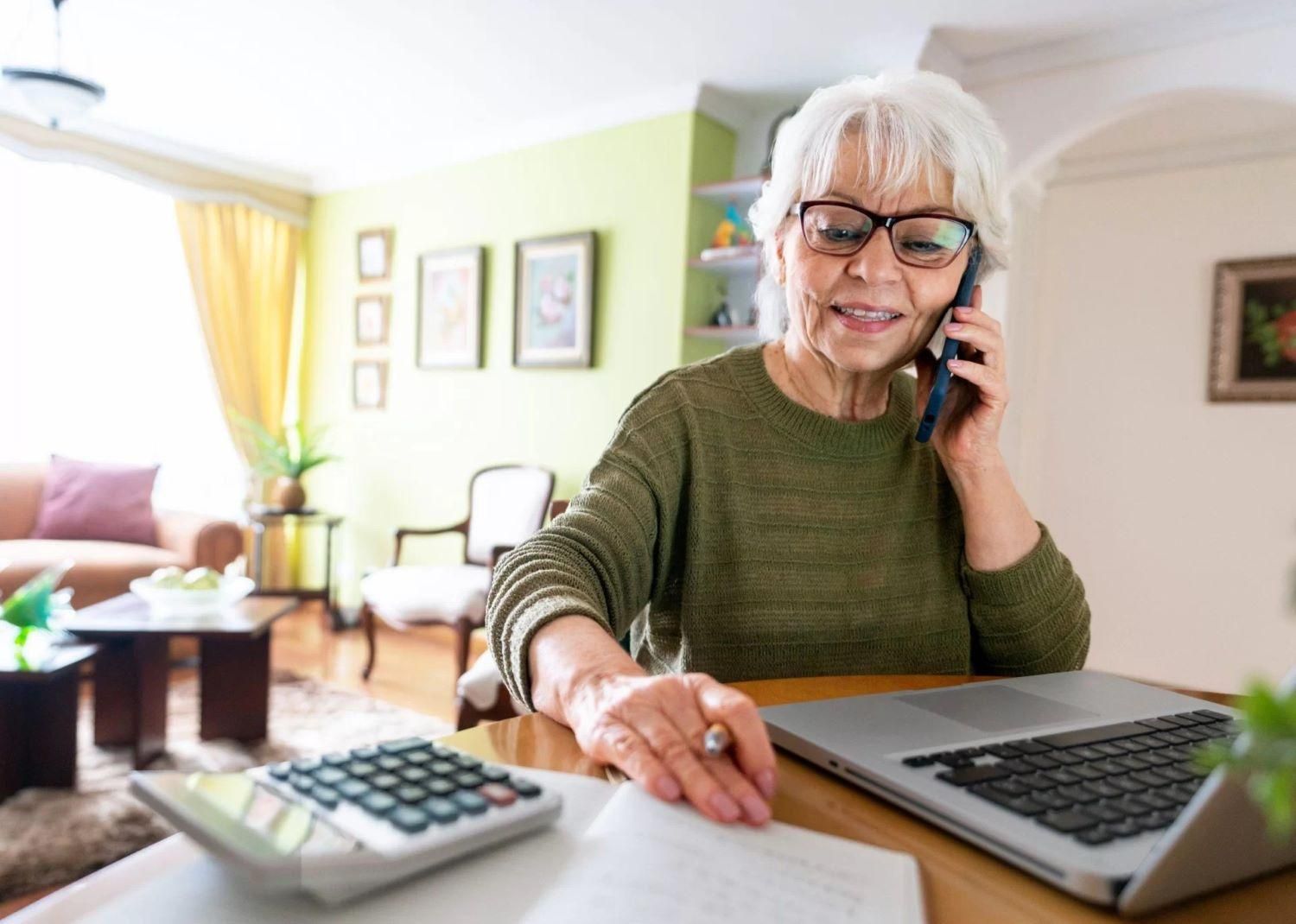 Elderly Woman Talking On A Call